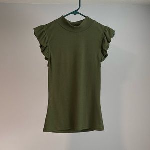 Mock neck ribbed top